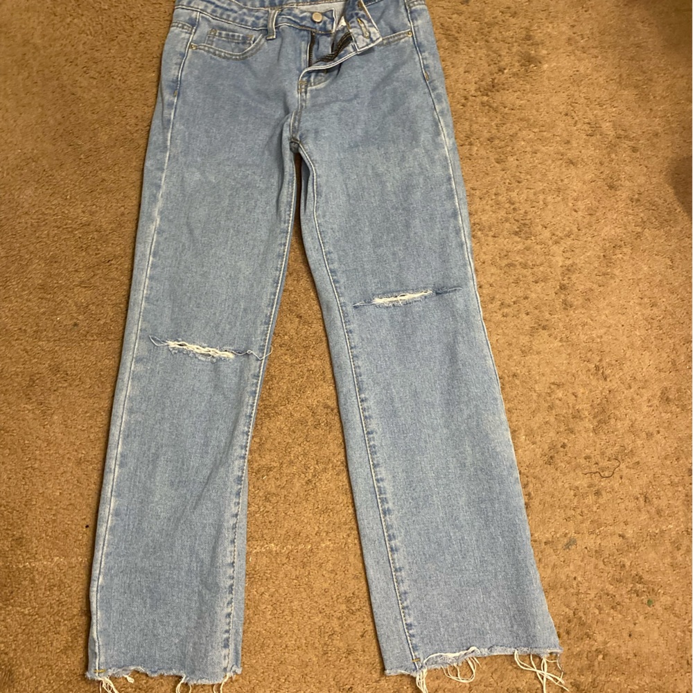 Shein blue ripped jeans